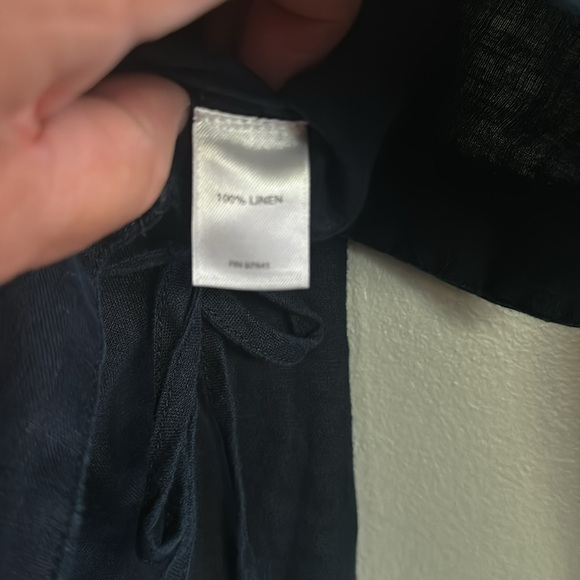 J. Jill women love linen 100% linen navy blue button down tunic blouse - Picture 7 of 11